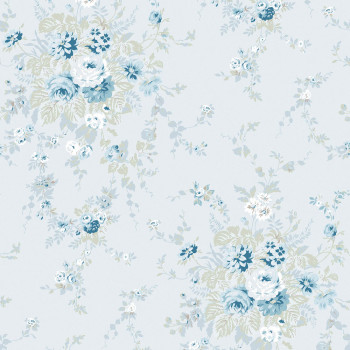 Tapéta, kék, virágok, 125128, Shabby Chic by Rachel Ashwell