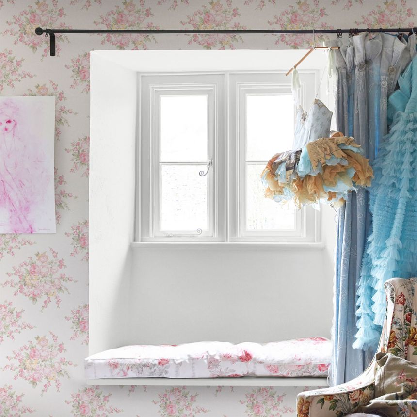 Tapéta, rózsaszín, virágok, 125135, Shabby Chic by Rachel Ashwell