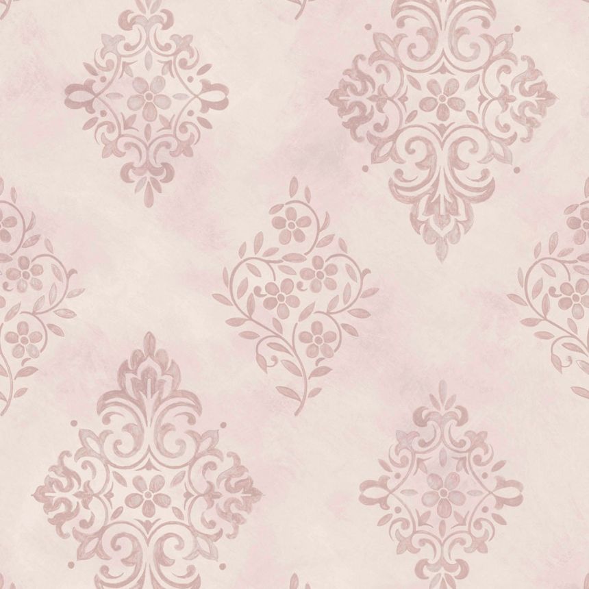 Tapéta, rózsaszín, kastélyminta, ornamentika, 125136, Shabby Chic by Rachel Ashwell