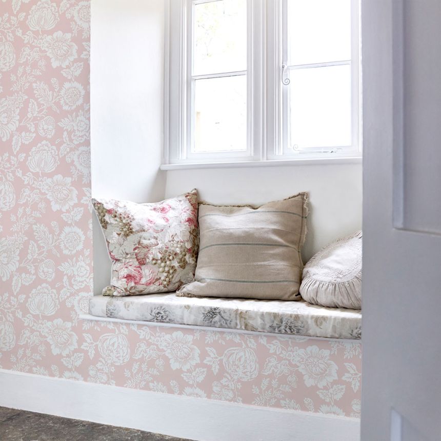 Tapéta, rózsaszín, virágok, 125140, Shabby Chic by Rachel Ashwell