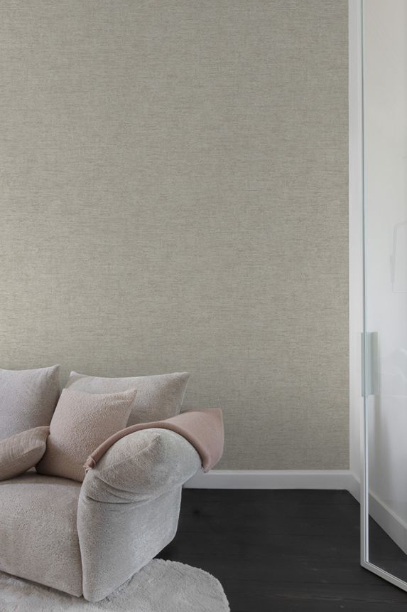 Tapéta, szürke-bézs, szövet hatású, PW1302, Precious Weaves, Grandeco