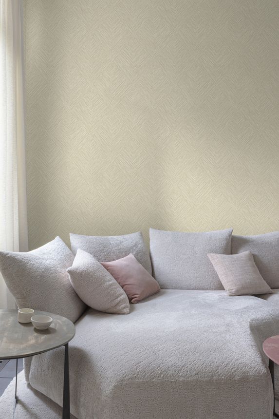 Tapéta, bézs, geometrikus, PW3003, Precious Weaves, Grandeco