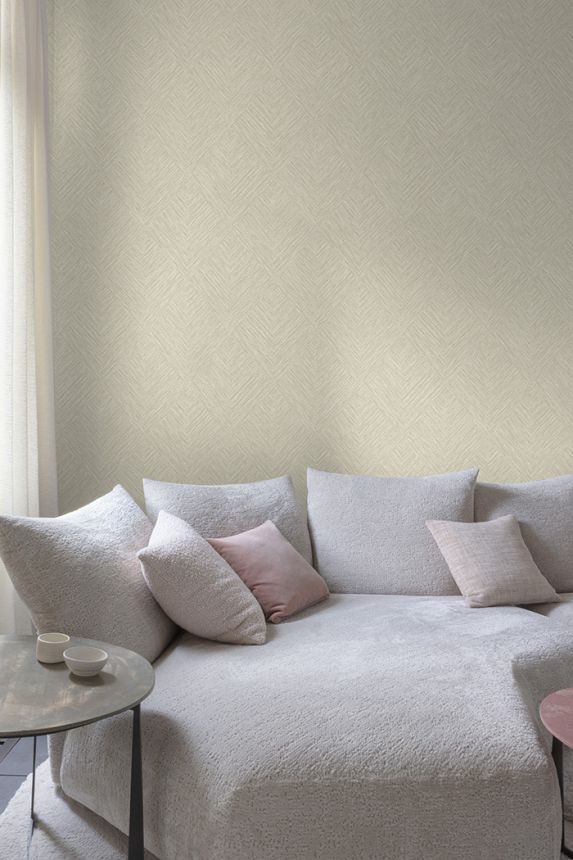 Tapéta, szürke-bézs, geometrikus, PW3004, Precious Weaves, Grandeco