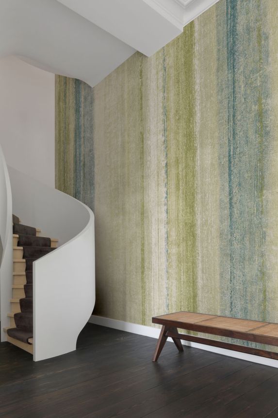 Tapéta, zöld-kék, szövet hatású, PW6001, Precious Weaves, Grandeco