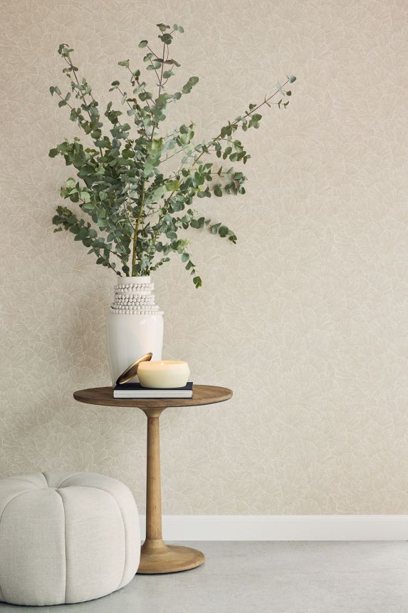Tapéta, bézs, ginkgo levelek, 350522, Riviera Maison, Eijffinger