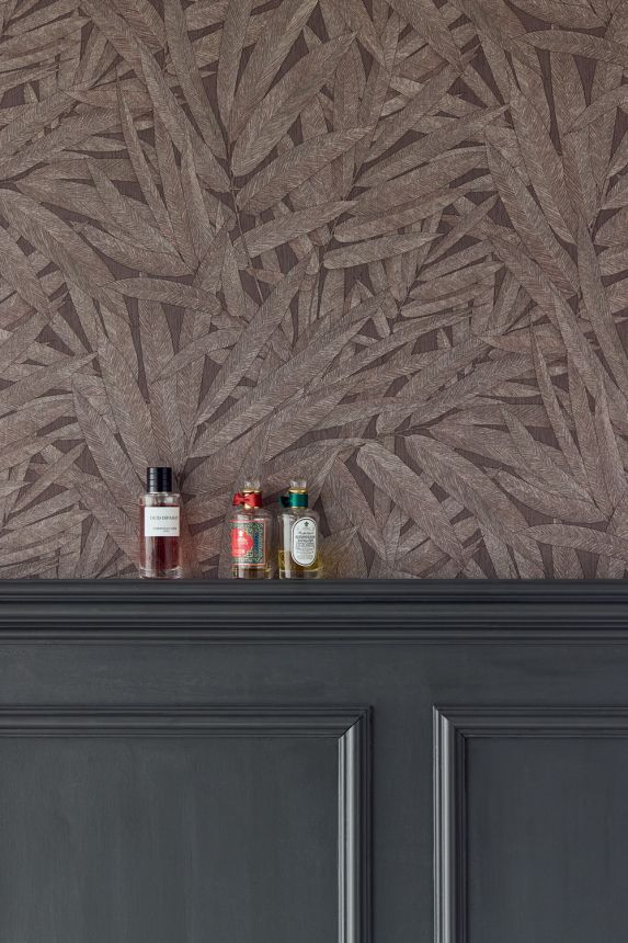 Tapéta, barna, levelek, 350544, Riviera Maison, Eijffinger
