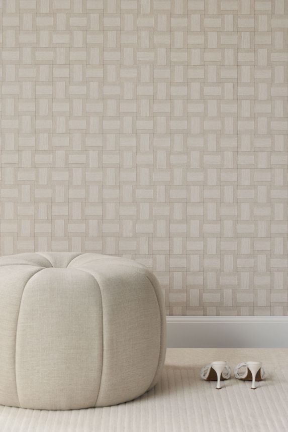 Tapéta, krém, burkolat hatású, 350560, Riviera Maison, Eijffinger