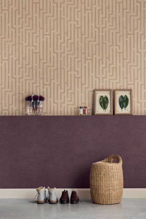 Tapéta, lila, szövet hatású, 350593, Riviera Maison, Eijffinger
