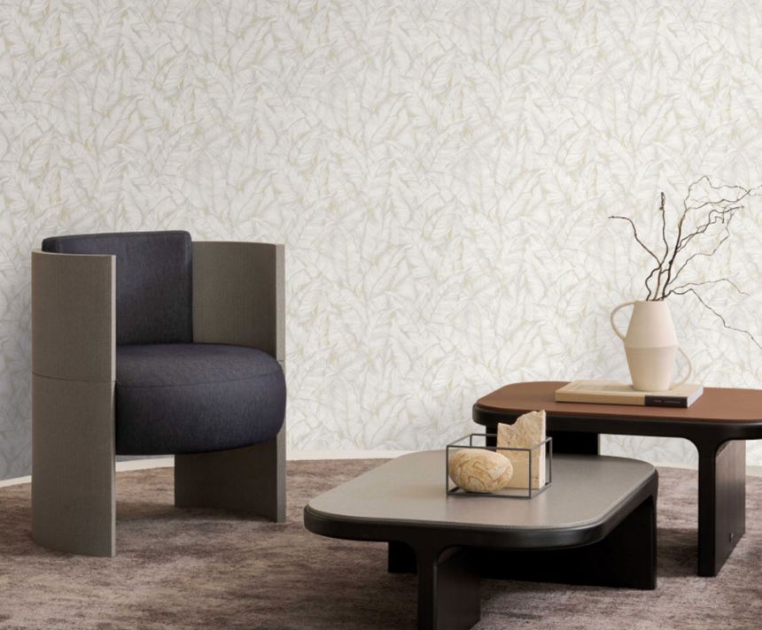 Luxus tapéta, szürke-bézs, levelek, Z30301, Casa 8, Trussardi