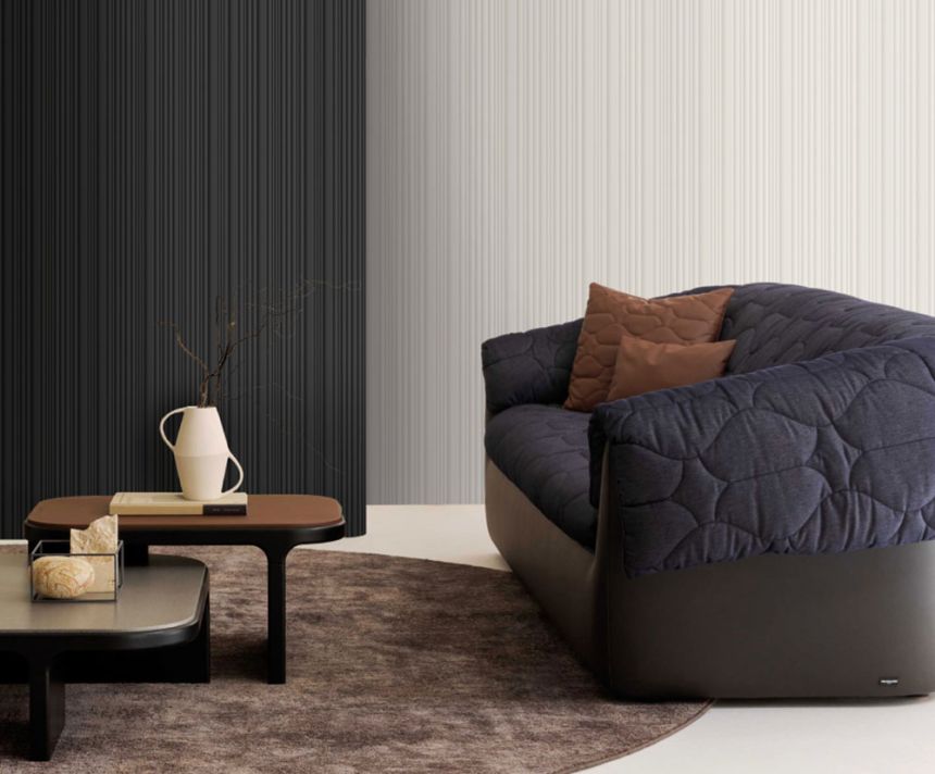 Luxus tapéta, szürke-fekete, csíkos, Z30323, Casa 8, Trussardi