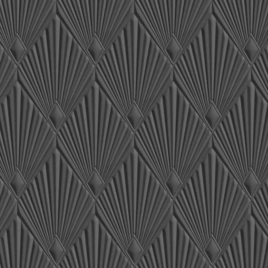 Luxus geometrikus tapéta, szürke-fekete, art deco, Z30324, Casa 8, Trussardi