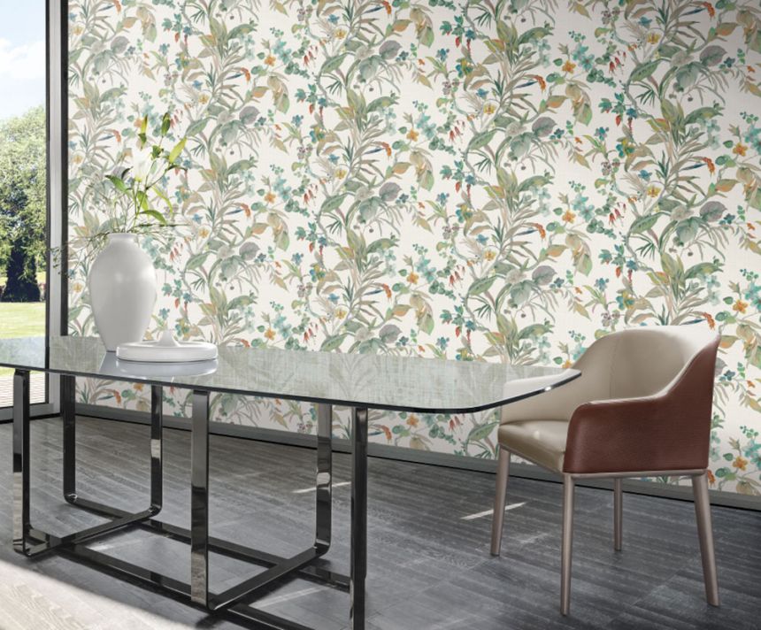 Luxus tapéta, krém, virágos, leveles, Z30326, Casa 8, Trussardi