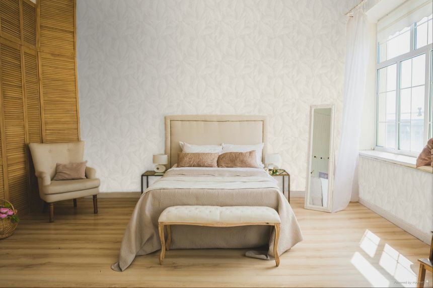 Luxus tapéta, fehér-szürke, levelek, Z20114, Casa Chic, Zambaiti Parati