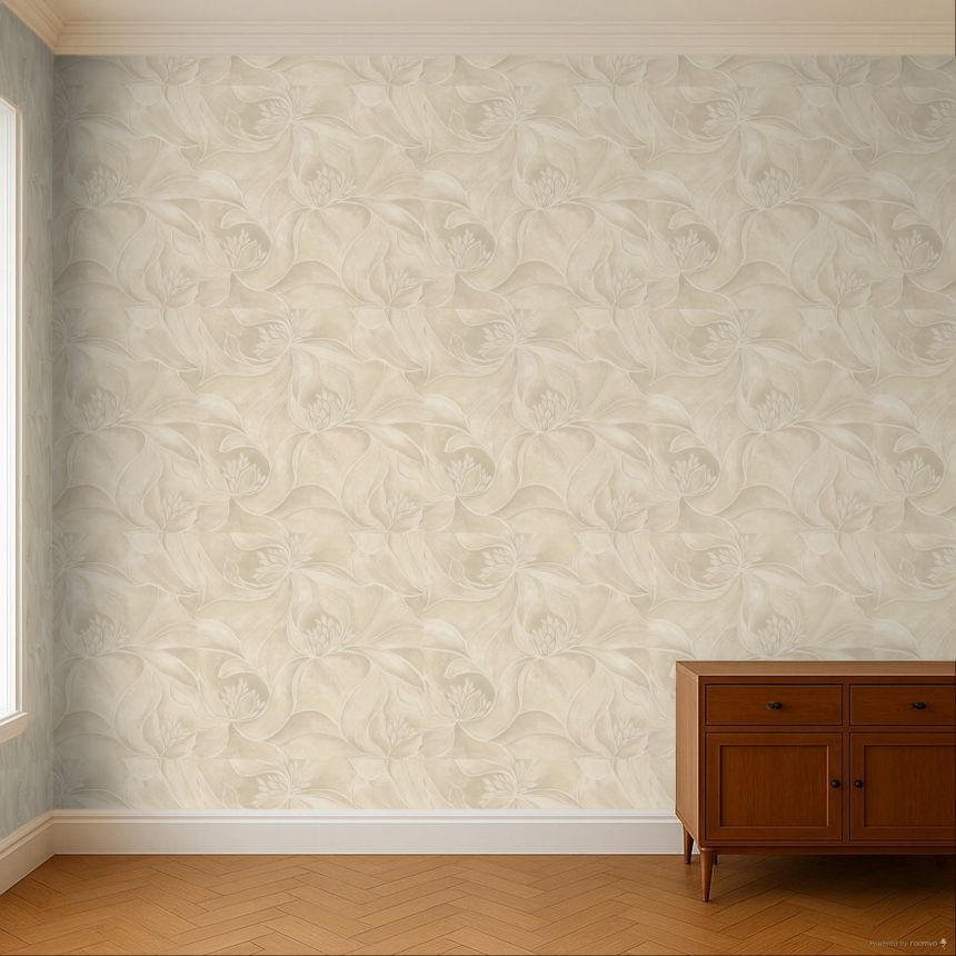 Luxus tapéta, szürke-bézs, virágok, Z20124, Casa Chic, Zambaiti Parati