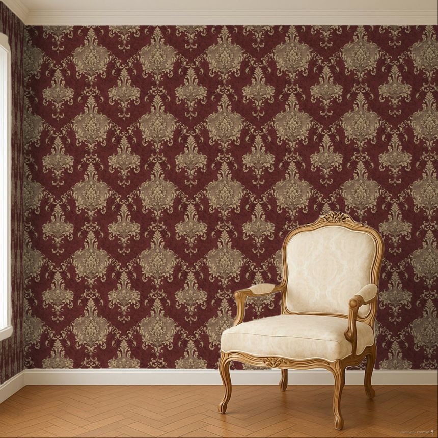Luxus kastély tapéta, piros-arany, Z20140, Casa Chic, Zambaiti Parati