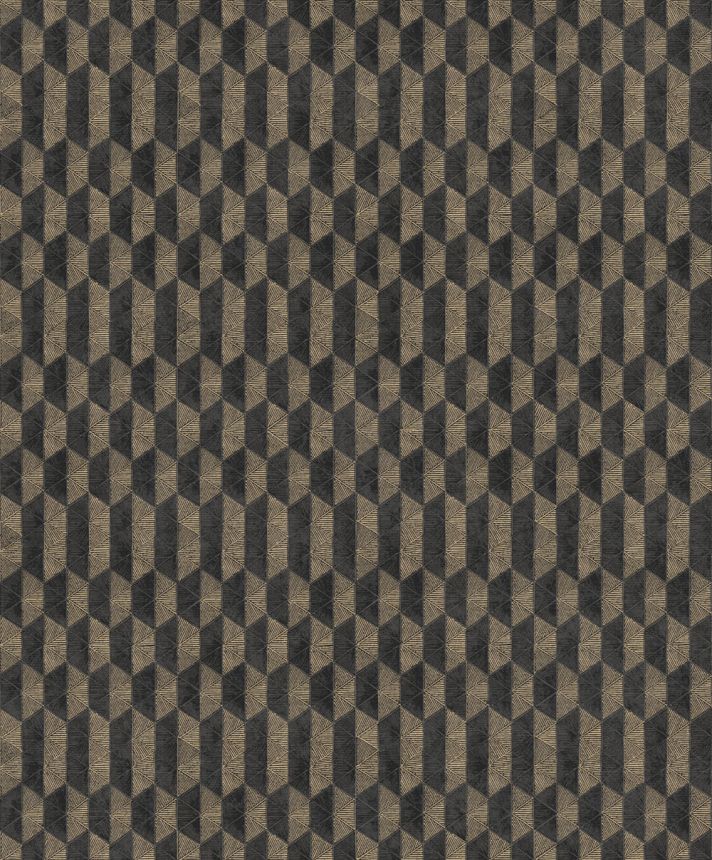Tapéta, fekete-arany, geometrikus, ORB701, The Texture Book, Masureel