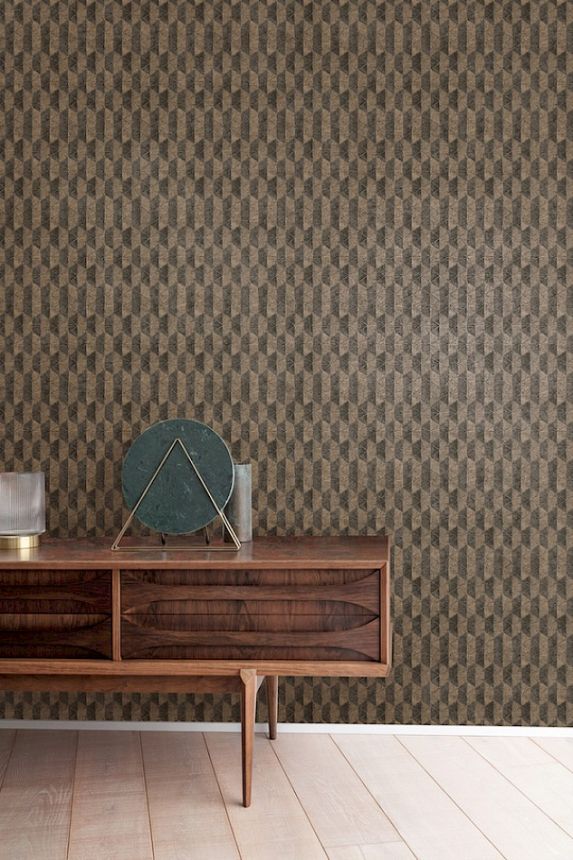 Tapéta, fekete-arany, geometrikus, ORB701, The Texture Book, Masureel