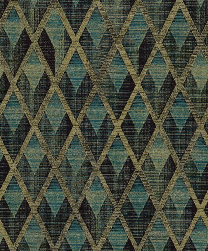 Tapéta, zöld-arany, geometrikus, CAB503, The Texture Book, Masureel