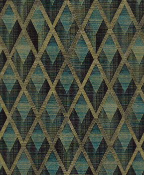 Tapéta, zöld-arany, geometrikus, CAB503, The Texture Book, Masureel