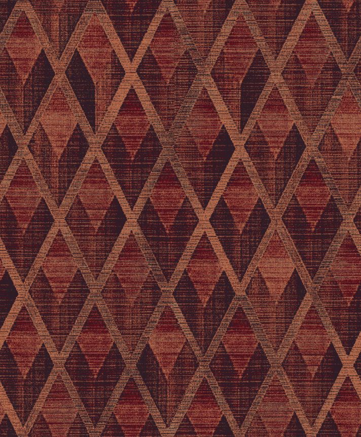 Tapéta, bordó-bronz, geometrikus, CAB504, The Texture Book, Masureel