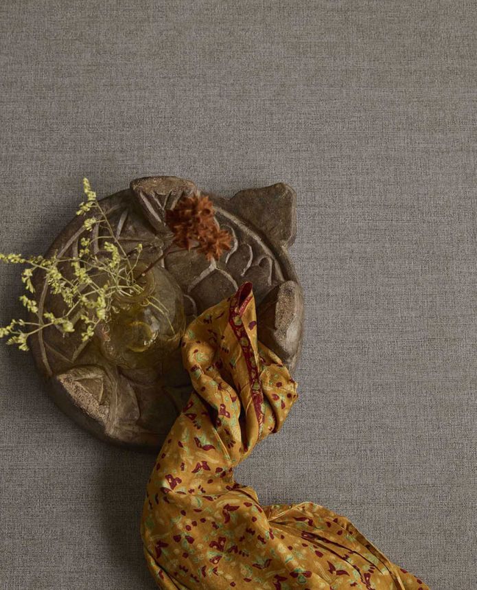 Tapéta, barna, textilhatás, 350635, Amber, Eijffinger