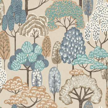 Gyerektapéta, barna, fák, LD2115, Little Dreamers, Grandeco