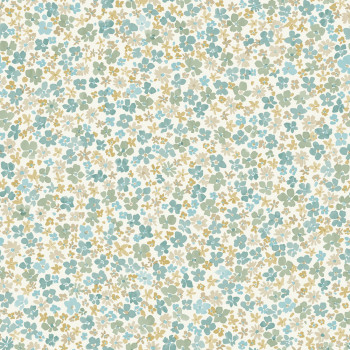 Tapéta, türkiz, virágok, LD3009, Little Dreamers, Grandeco