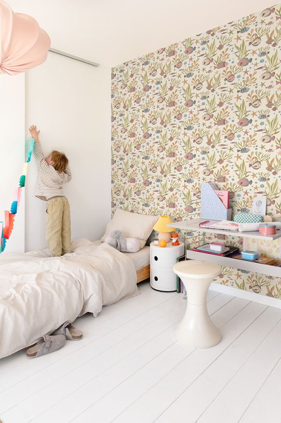 Gyerektapéta, bézs, víz alatti világ, LD3318, Little Dreamers, Grandeco