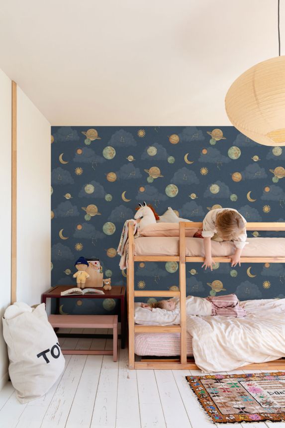 Gyerektapéta, kék, űr, LD3515, Little Dreamers, Grandeco