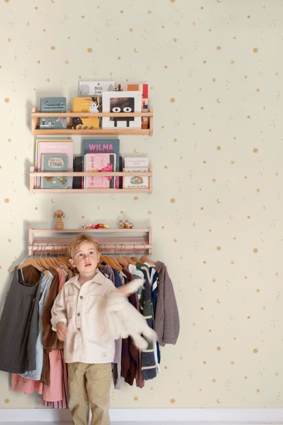 Gyerektapéta, krém, égbolt, LD3619, Little Dreamers, Grandeco
