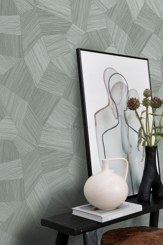 Tapéta, szürke-kék, grafikus minta, 347820, 3D Reflections, Origin