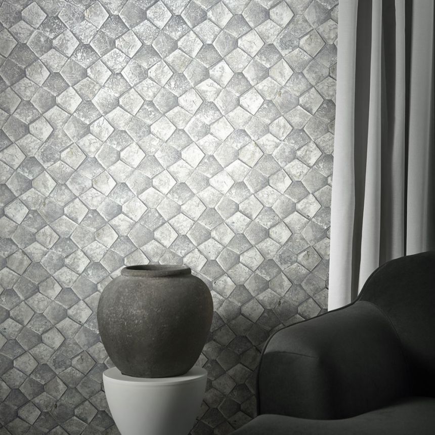 Geometrikus tapéta, szürke, 34907, Eclectic, Marburg