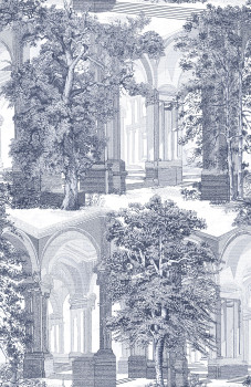 Tapéta, kék, fák, árkádok, 129093, Arboretum, Graham Brown Premium