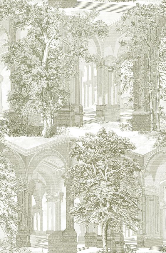 Tapéta, zöld, fák, árkádok, 129094, Arboretum, Graham Brown Premium