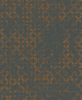 Tapéta, fekete-bronz, geometrikus vintage minta, 35119, City Romance, Marburg