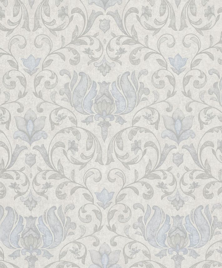 Tapéta, szürke-bézs, kék, ornamentika, 35147, City Romance, Marburg