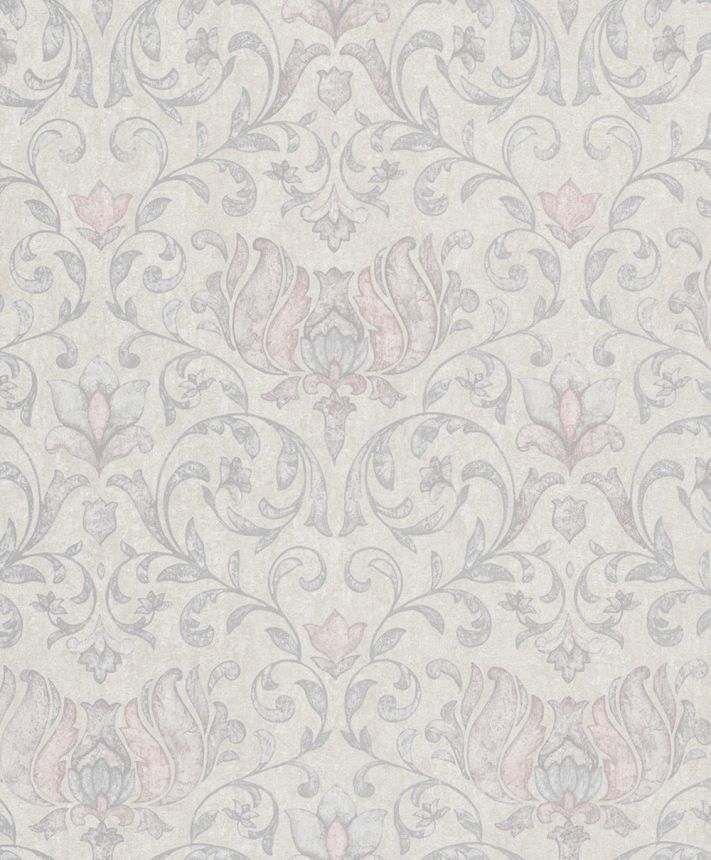 Tapéta, szürke-bézs, rózsaszín, ornamentika, 35150, City Romance, Marburg