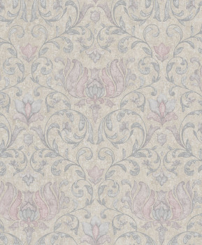 Tapéta, barna, szürke, rózsaszín, ornamentika, 35152, City Romance, Marburg