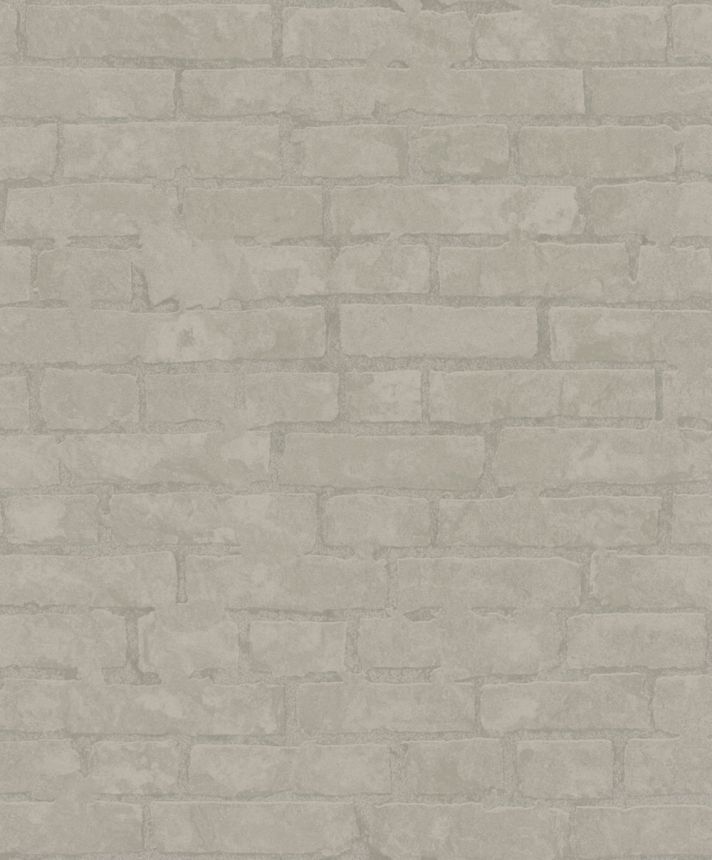 Tapéta, szürke-barna, téglák, téglafal, 34613, Terra, Marburg