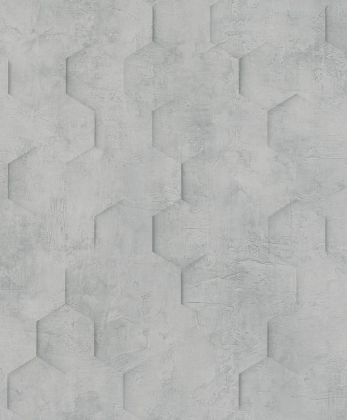Geometrikus tapéta, szürke, hatszögek, 34160, Loft Superior, Marburg