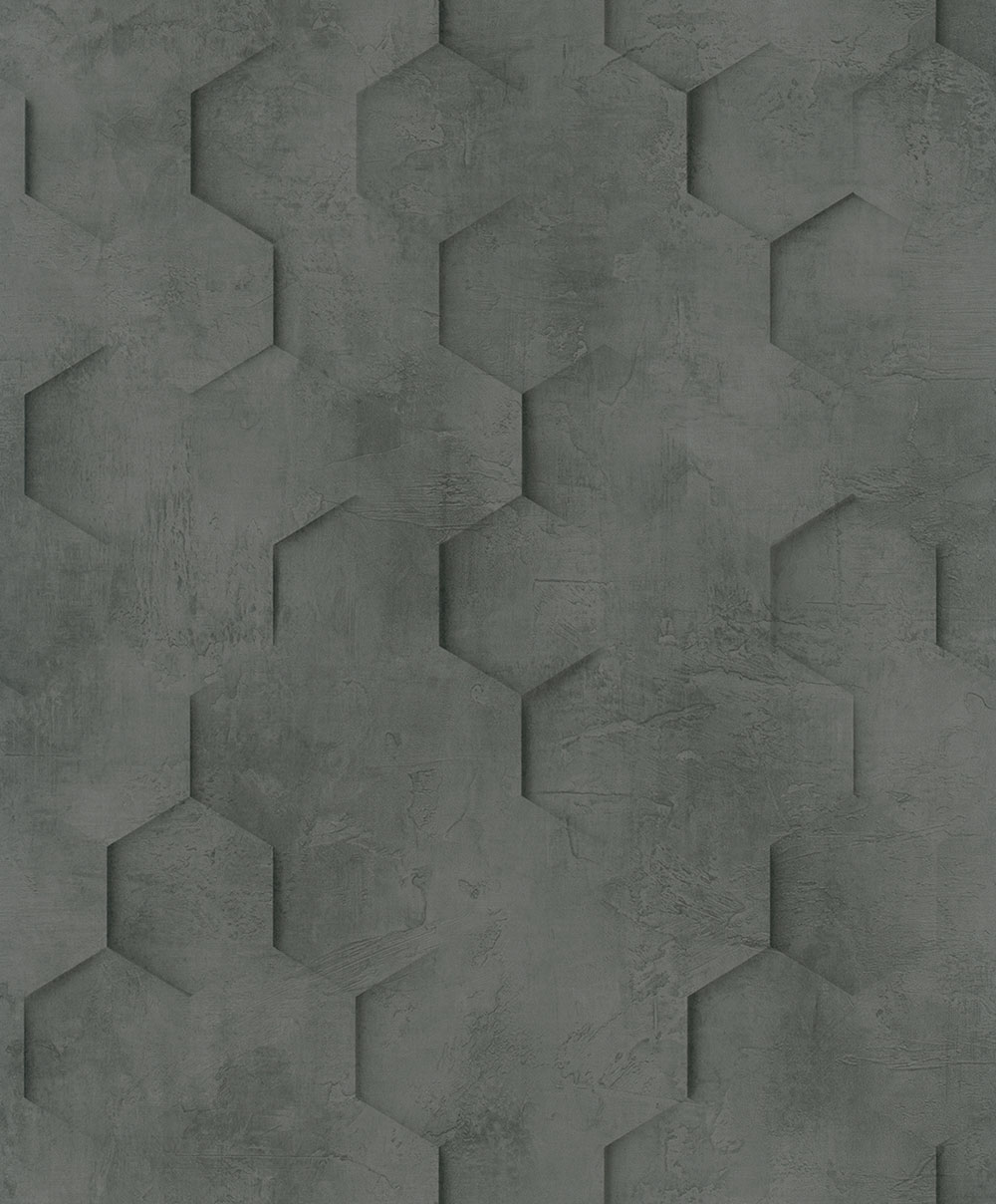 Geometrikus tapéta, fekete, hatszögek, 34161, Loft Superior, Marburg