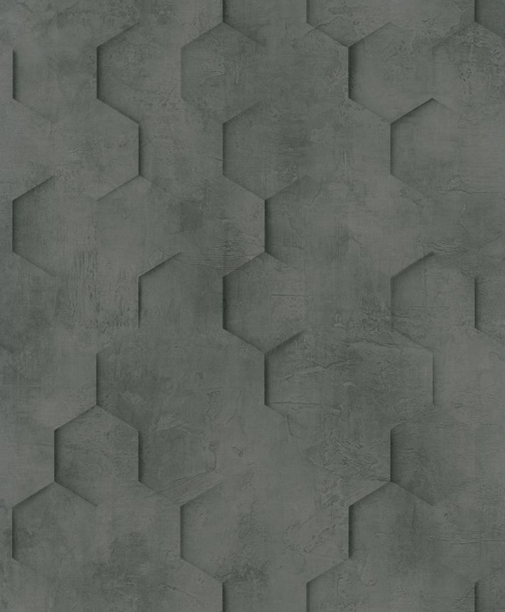 Geometrikus tapéta, fekete, hatszögek, 34161, Loft Superior, Marburg