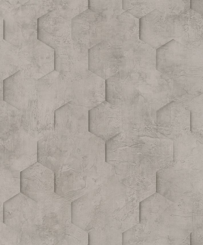 Geometrikus tapéta, szürke-barna, hatszögek, 34162, Loft Superior, Marburg