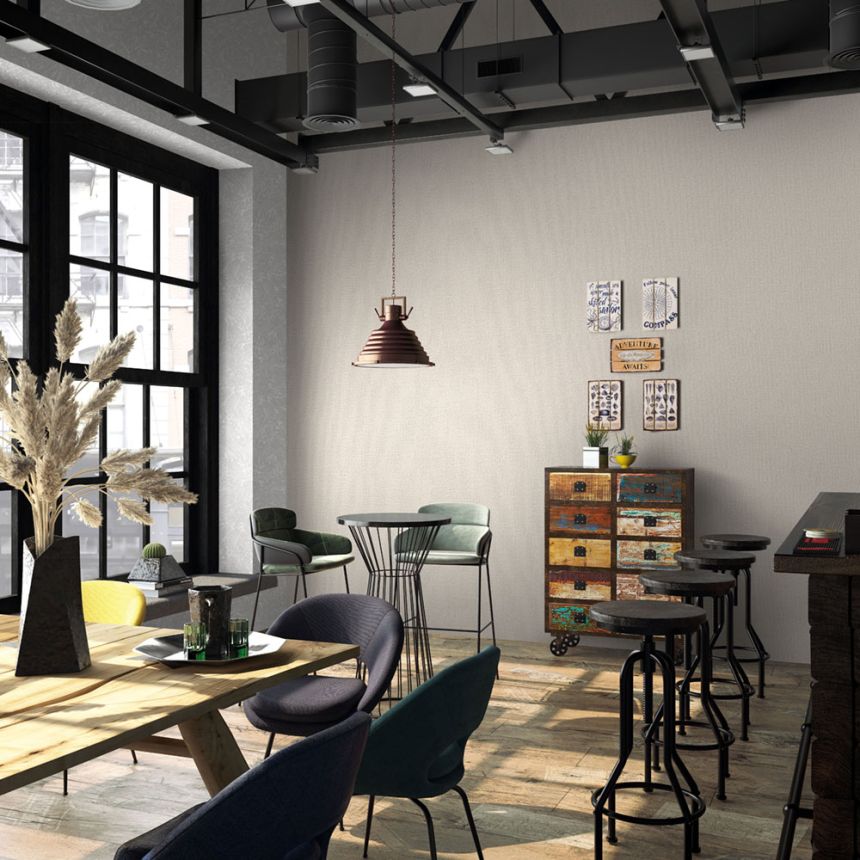 Tapéta, krém-bézs, textilhatású, 34177, Kumano, Loft Superior, Marburg