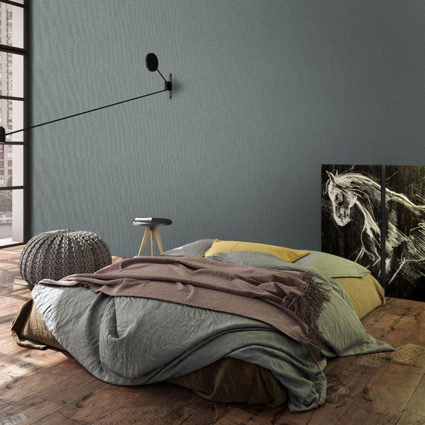 Tapéta, szürke-kék, textilhatású, 34181, Kumano, Loft Superior, Marburg