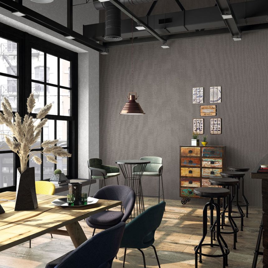 Tapéta, barna, textilhatású, 34183, Kumano, Loft Superior, Marburg