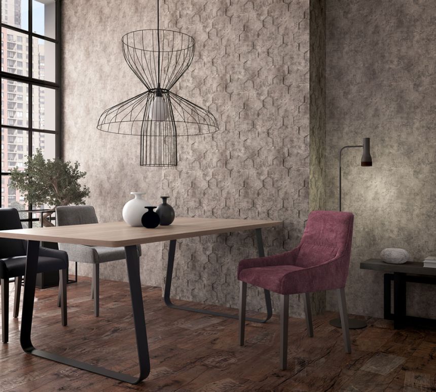 Tapéta, szürke-barna, glettelt hatás, 34188, Loft Superior, Marburg
