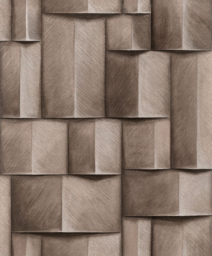 Grafikus tapéta, barna, 3D hatás, 35375, Timber, Marburg