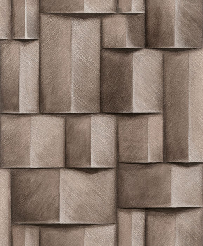 Grafikus tapéta, barna, 3D hatás, 35375, Timber, Marburg