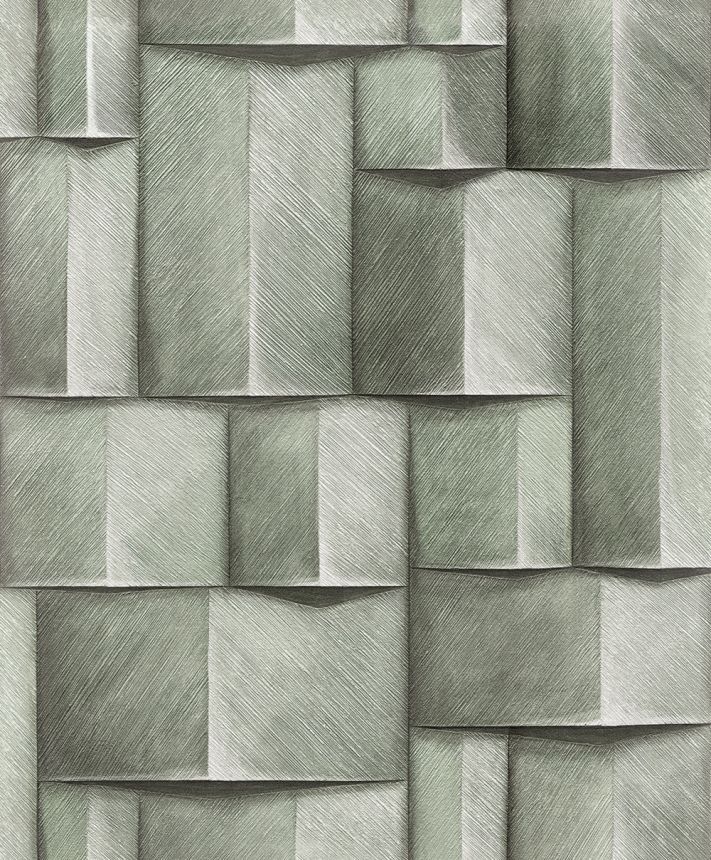Grafikus tapéta, zöld, 3D hatás, 35378, Timber, Marburg